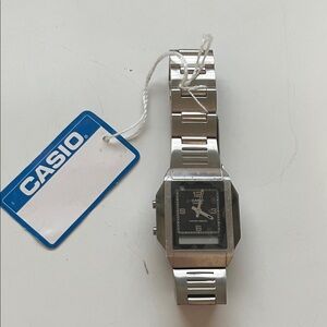 CASIO Silver Rectangular Dial Watch